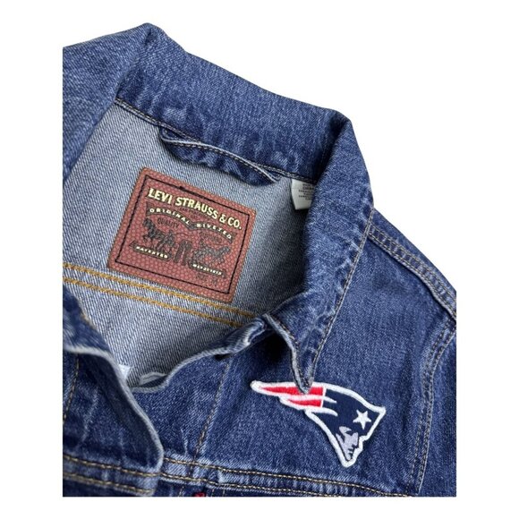 LEVIS x NFL New England Patriots Collab Designer Denim Jean Jacket Womens Medium - Picture 5 of 7